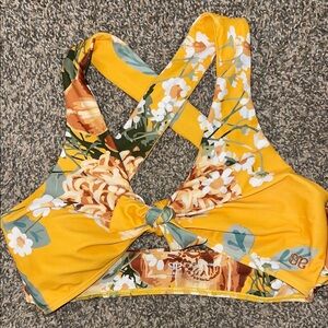 Albion Yellow Floral Bikini Top NEW-SMALL